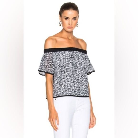 RAG & BONE Flavia Eyelet Off Shoulder Top - Picture 1 of 14